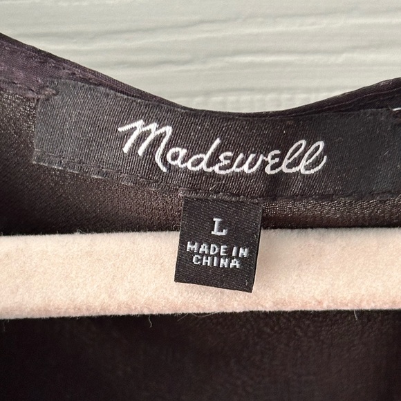 Madewell Silk Floral Wrap Crop Top | Sheer Black | Size L - Picture 4 of 6